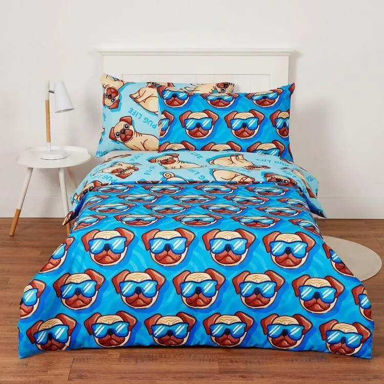 KOO X Laura Wayne Pugs Quilt Cover Set Multicoloured