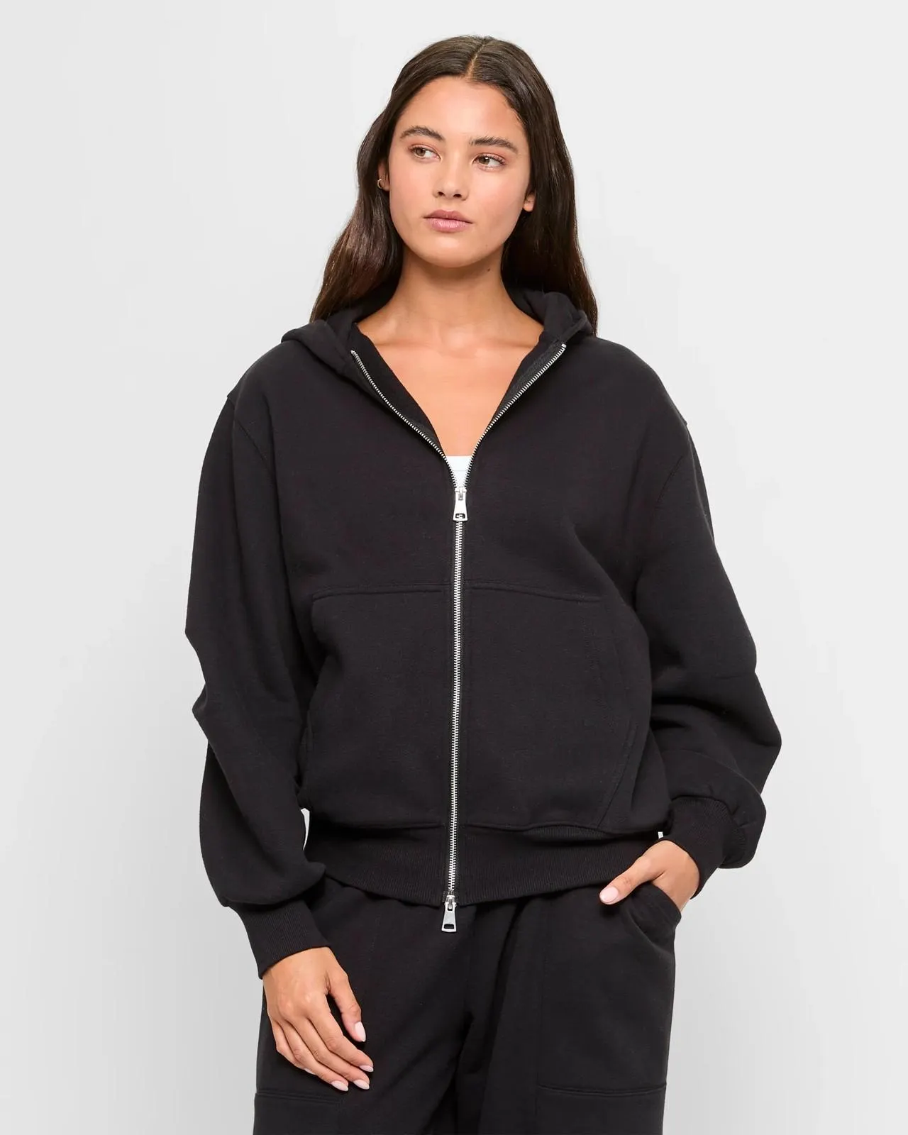 Double Zip Hoodie - Lily Loves - Black
