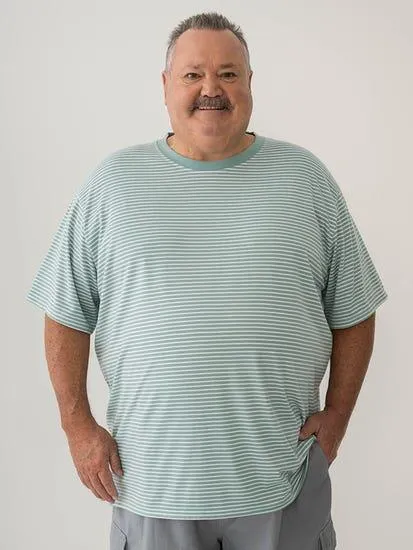 Big Mens Stripe T-Shirt Green