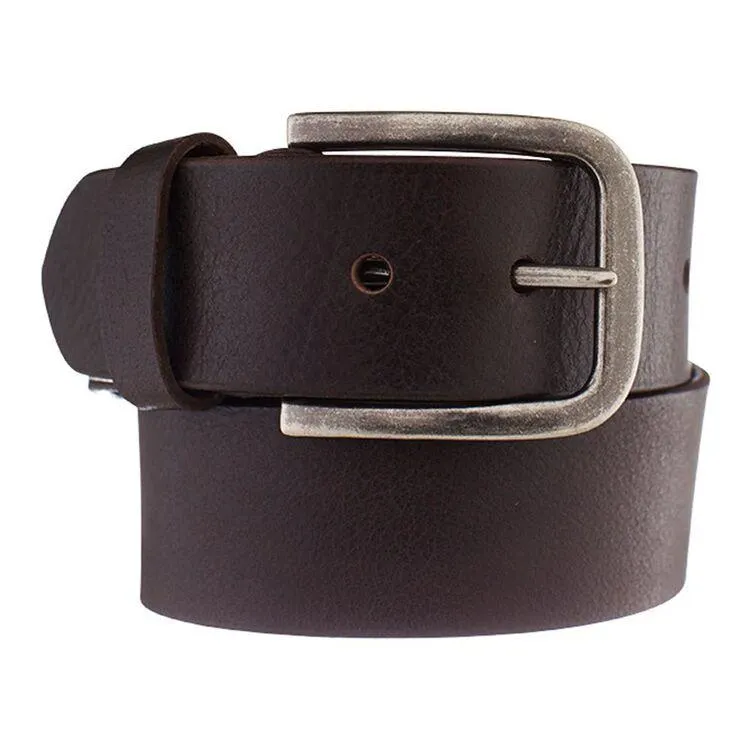 JC Lanyon Men's Genuine Leather 38 mm Jeans Belt Chocolate