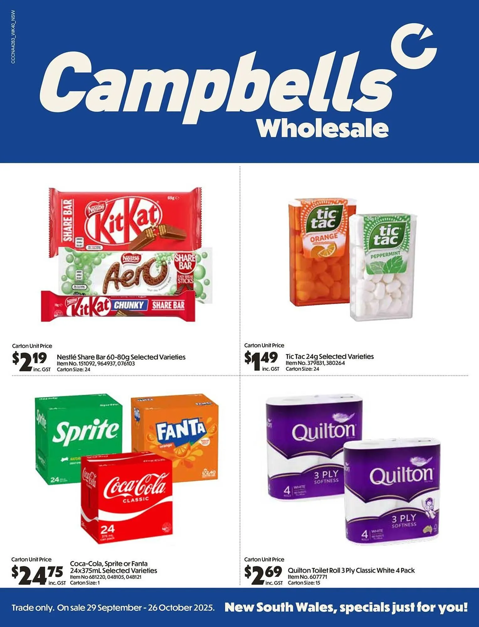 Campbells Wholesale catalogue - Catalogue valid from 29 September to 26 October 2025 - page 1