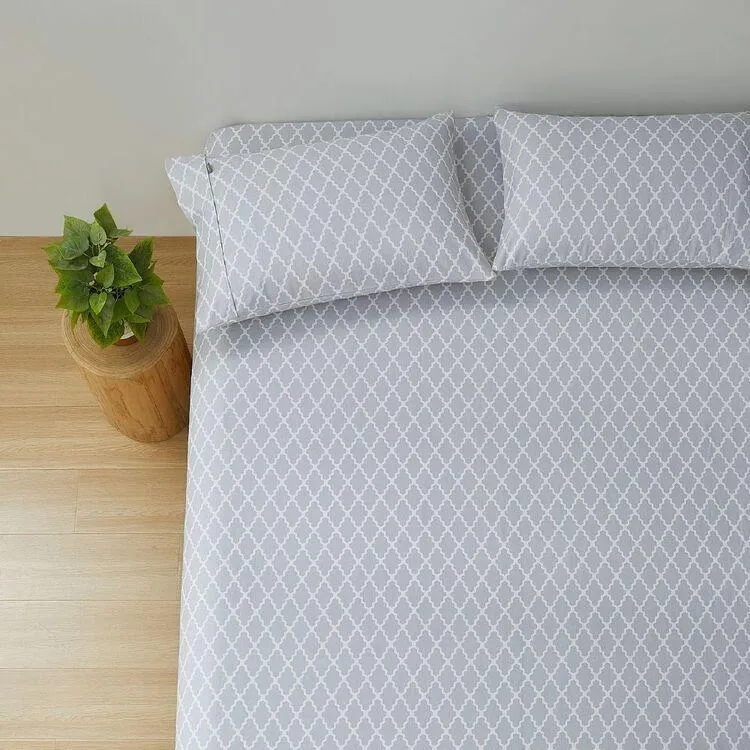 Soren Cotton Flannelette Combo Set Silver & White