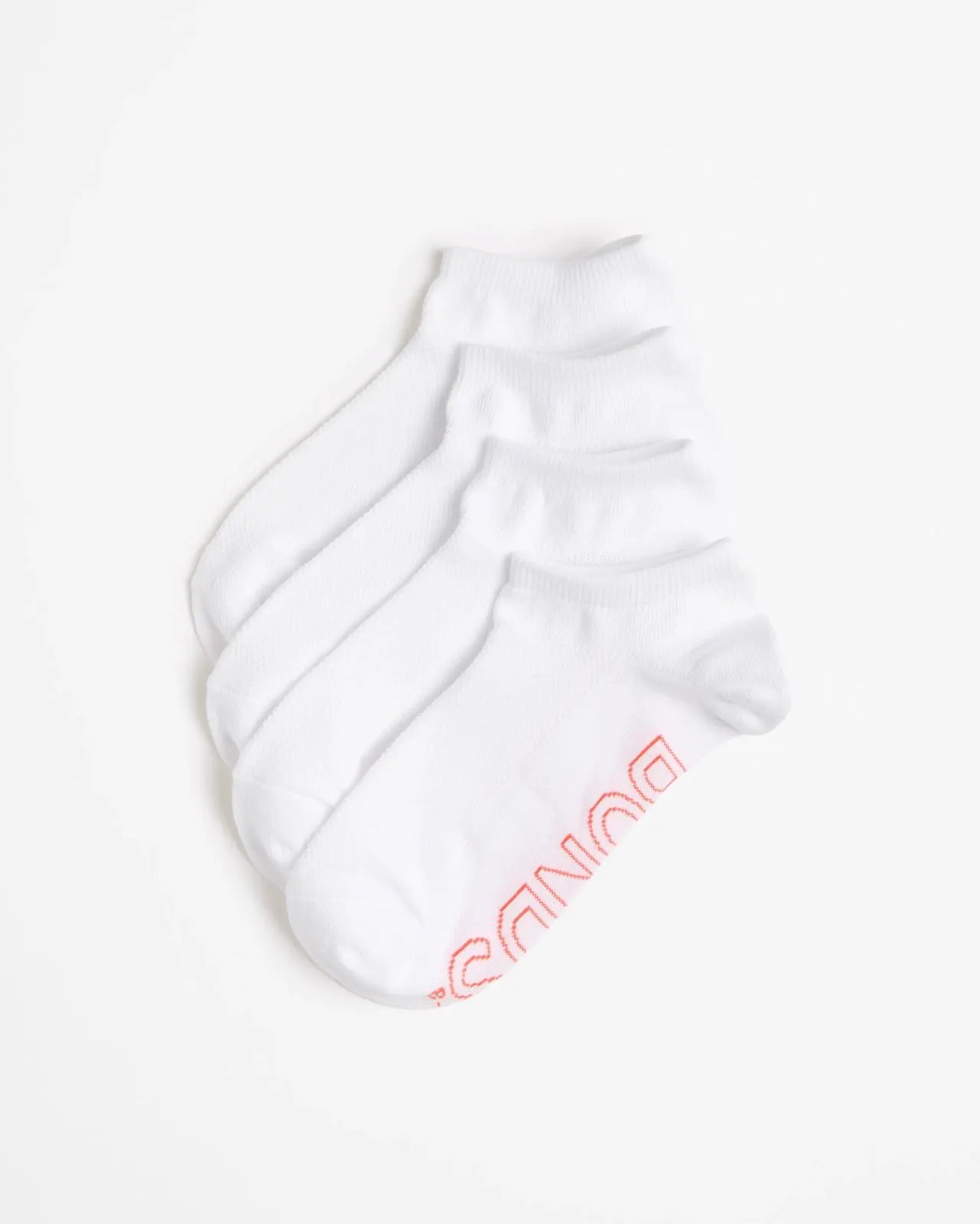 Women's Cotton Blend Logo Lightweight Low Cut Socks 4 Pack - Bonds - White