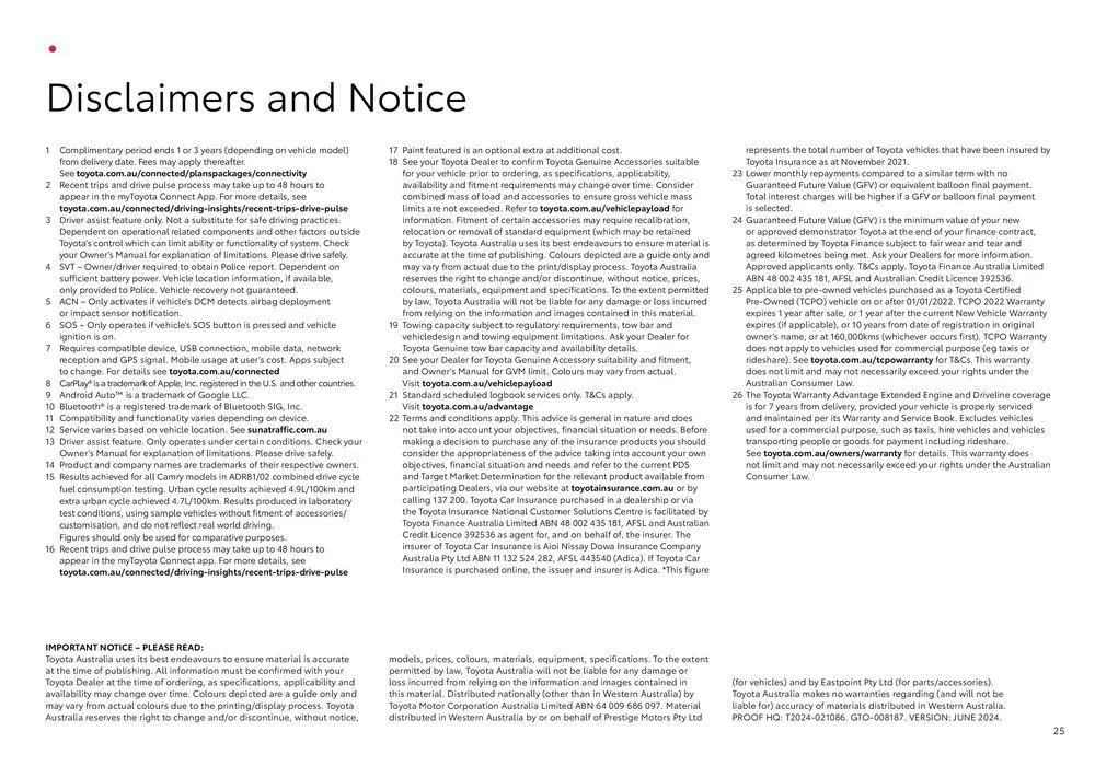 Toyota Camry - Catalogue valid from 18 June to 18 June 2025 - page 25