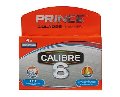 Prince Calibre 6 Blade Razor Cartridges 4pk
