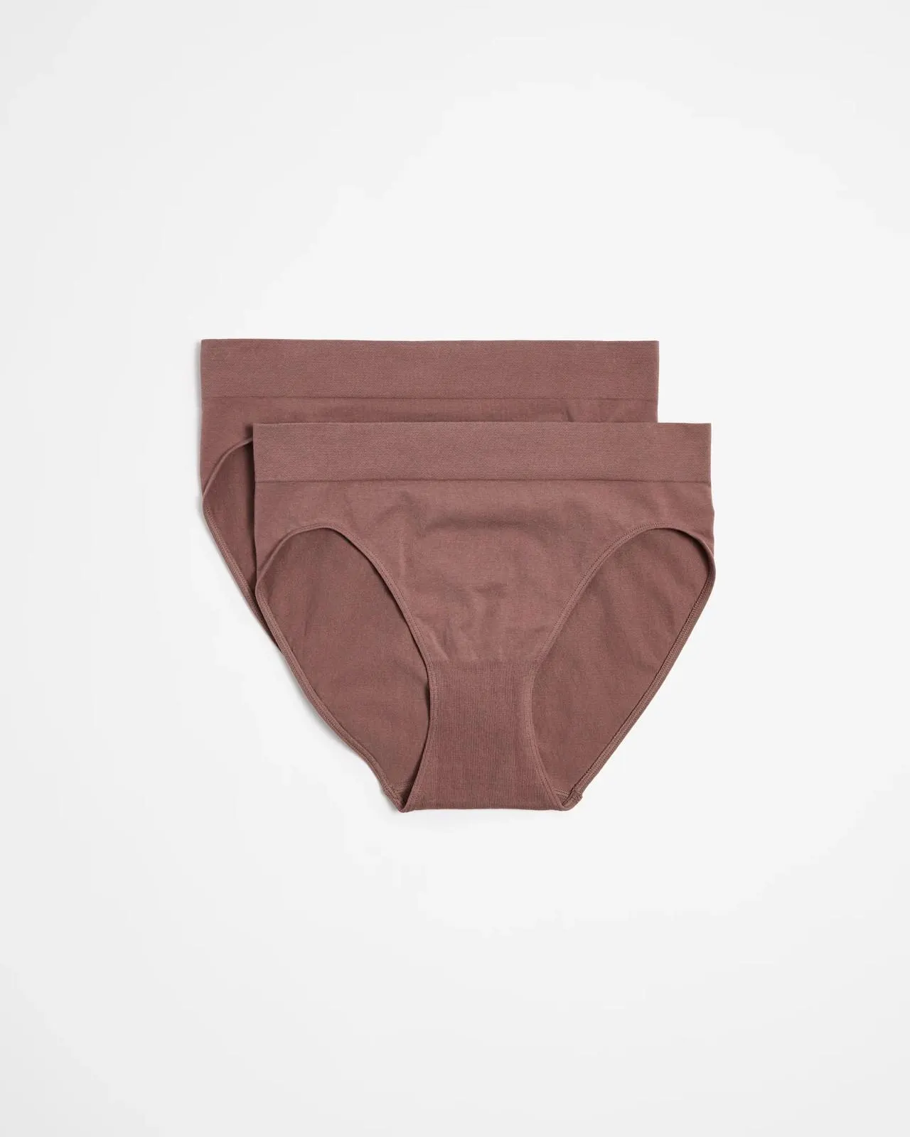 2 Pack Cotton Seamfree High Cut Briefs - Rose Taupe