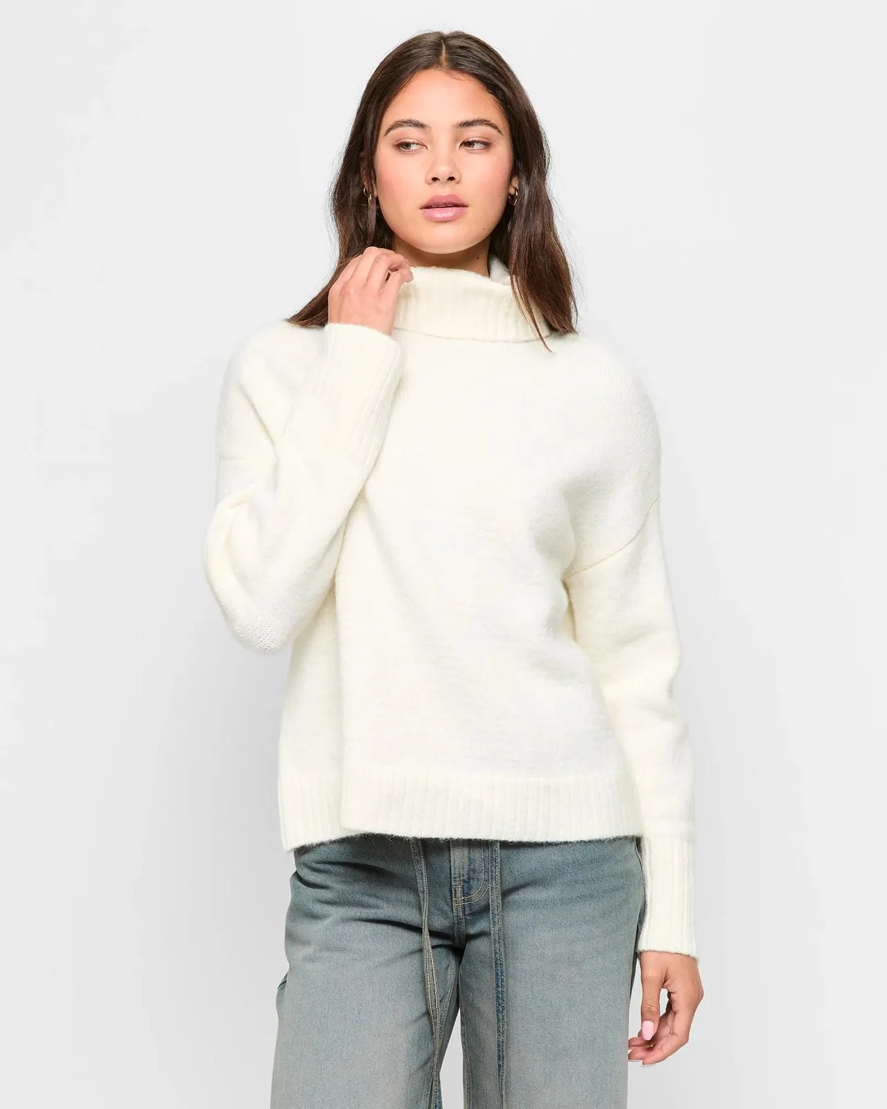 Turtle Neck Pullover Jumper - Lily Loves - Jet Stream Marle