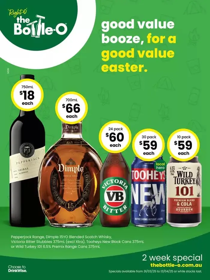 Good Value Booze, For A Good Value Easter. 31/03 - 1