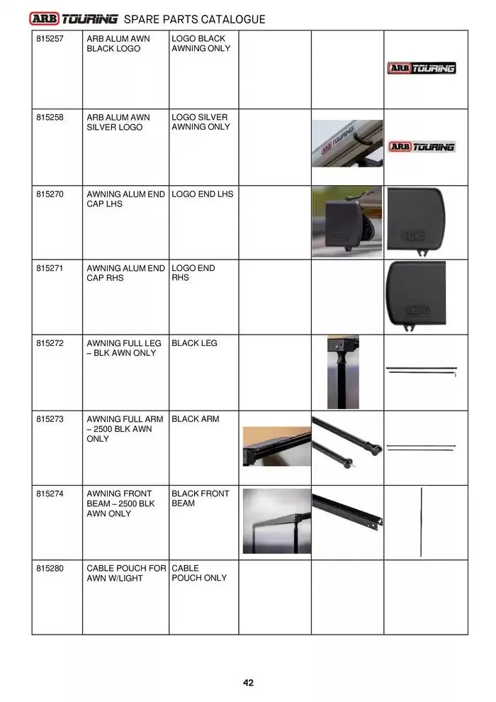 ARB Touring Spare Parts Catalogue - Catalogue valid from 14 March to 31 March 2025 - page 42