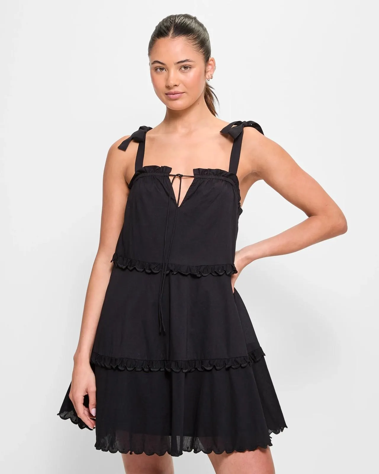 Tiered Frill Mini Dress - Lily Loves