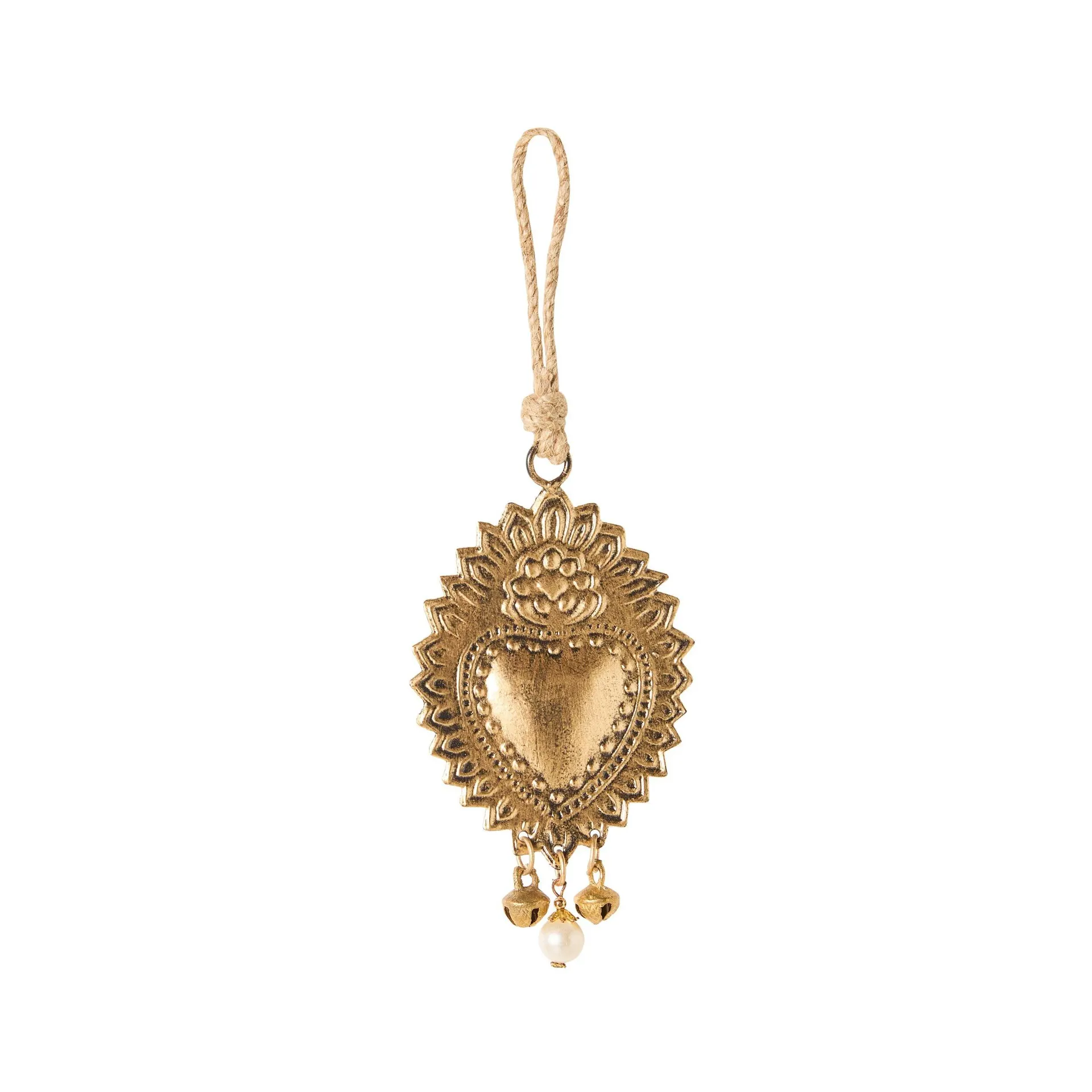 Heirloom Pearl Heart Christmas Ornament