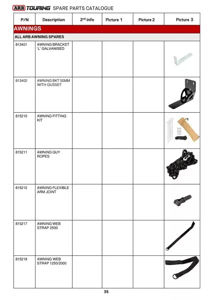 ARB Touring Spare Parts Catalogue - Catalogue valid from 14 March to 31 March 2025 - page 35