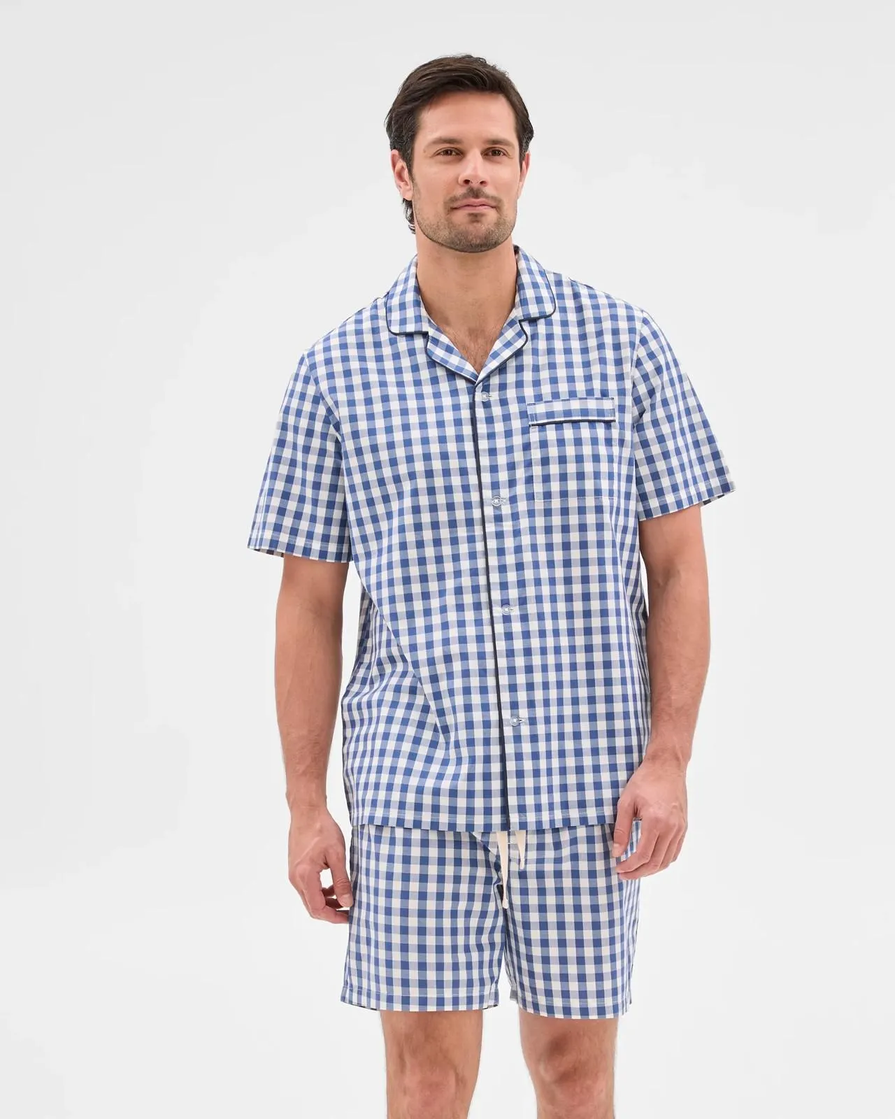 Mens Poplin Short Pyjama Set