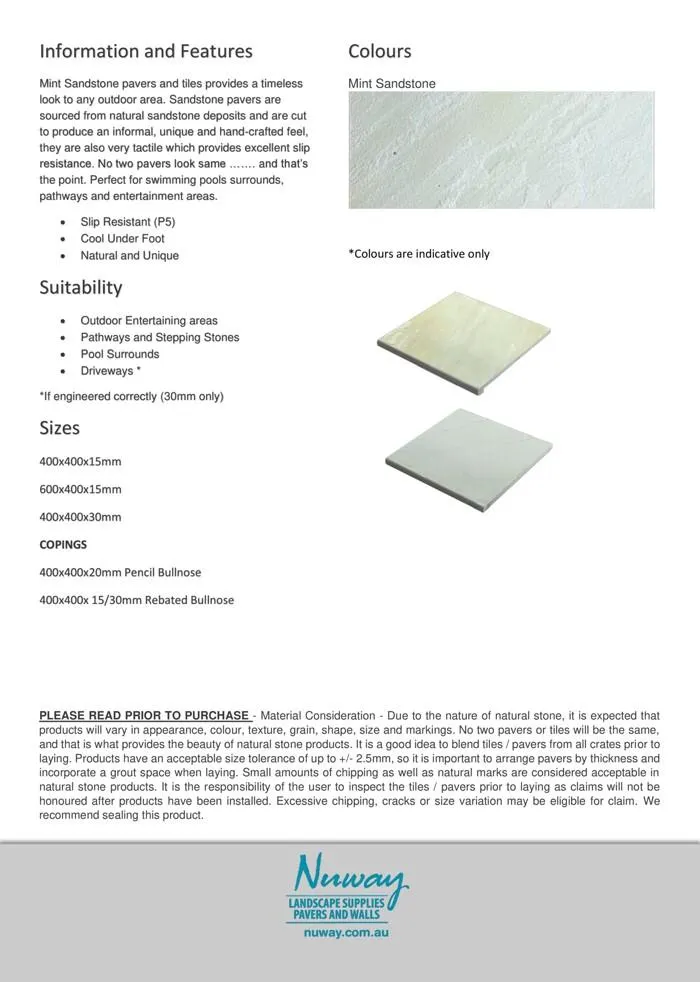 Mint Sandstone Brochure - Catalogue valid from 19 May to 30 June 2024 - page 2