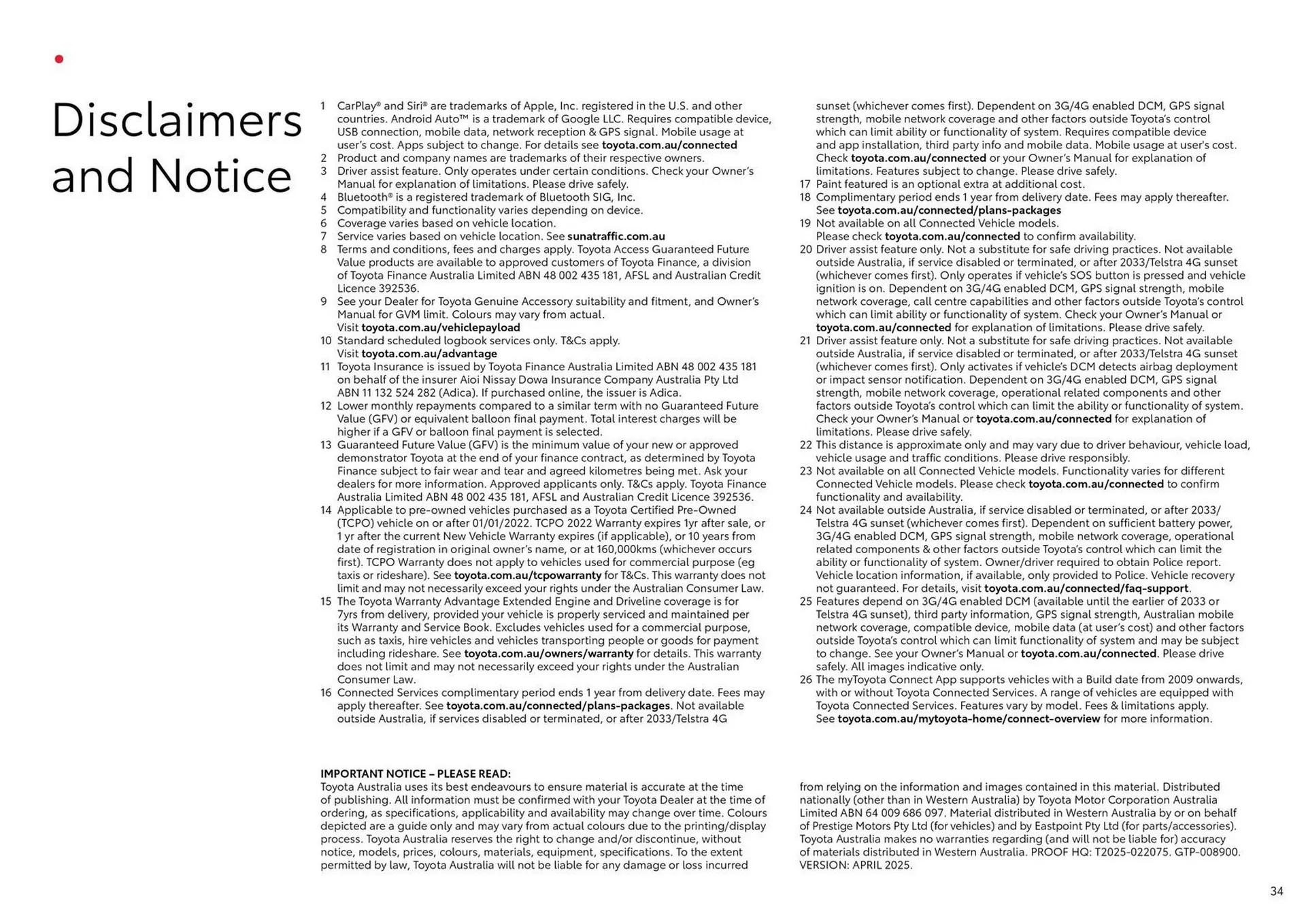 Toyota catalogue - Catalogue valid from 20 June to 20 June 2026 - page 34