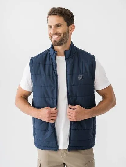Quilted Zip-Thru Vest Navy