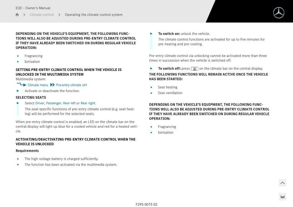 EQE Sedan - Catalogue valid from 11 September to 11 September 2025 - page 305