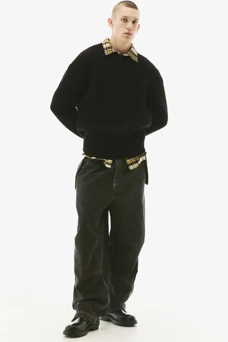 Loose Fit Rib Knit Sweater