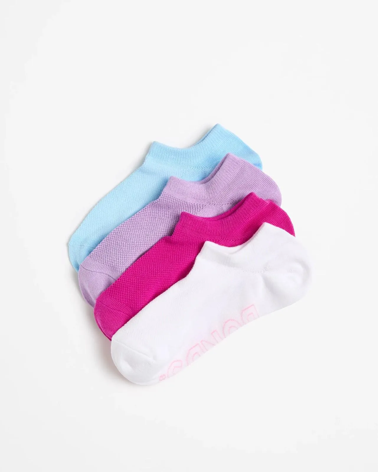 Women's Logo Lightweight No Show Socks 4 Pack - Bonds - Blue/Purple/Pink/White