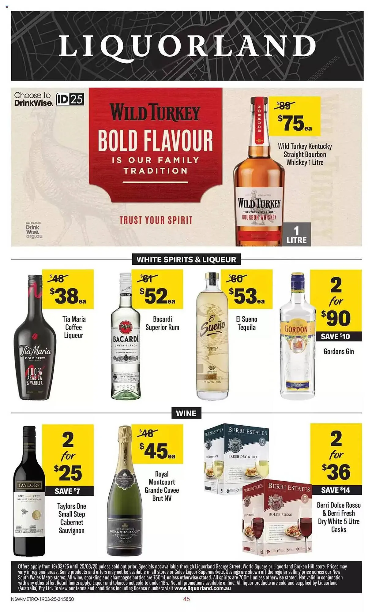 Liquorland catalogue - Catalogue valid from 19 March to 25 March 2025 - page 1