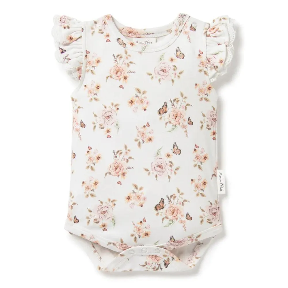 Aster & Oak Butterfly Lace Onesie