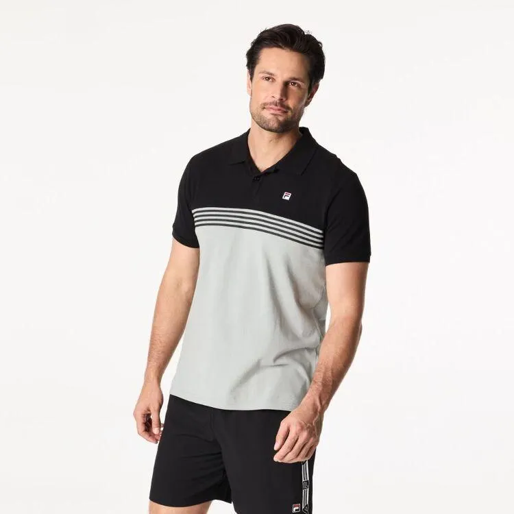 Fila Men's Tatum Colour Block Polo Grey