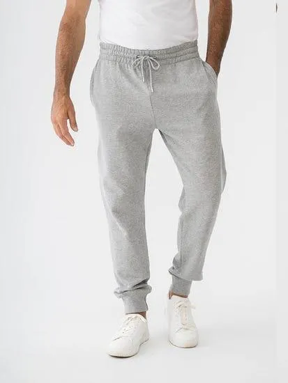 Mens 100% Cotton Terry Fleece Trackpant Grey