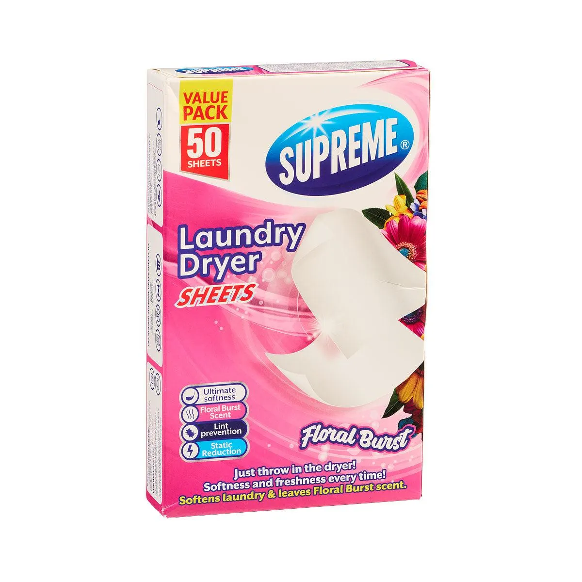 Supreme Dryer Sheets Floral Sheets 50pk