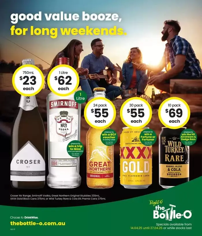 Good Value Booze, For Long Weekends. - Catalogue valid from 14 April to 27 April 2025 - page 1