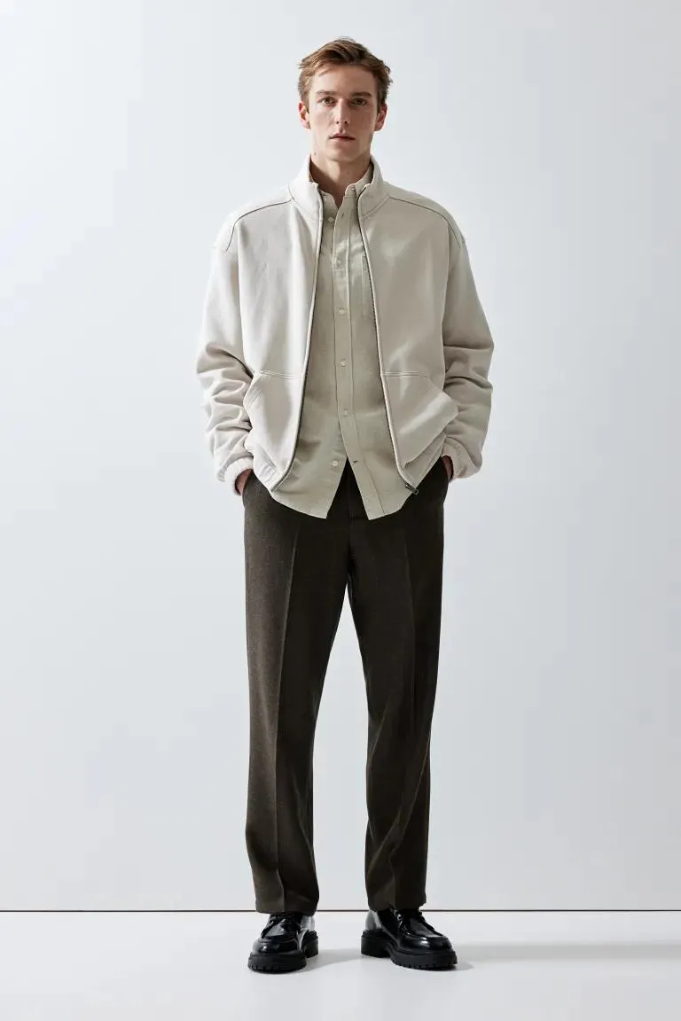 Relaxed Fit Zip Up Jacket