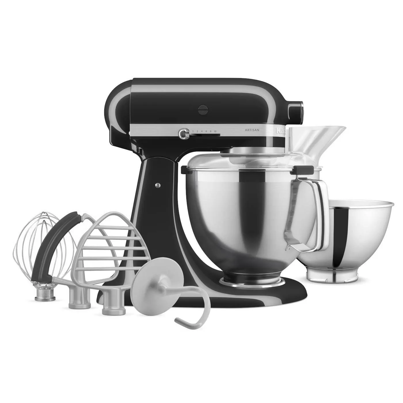 KitchenAid KSM195 Artisan Series Tilt-Head Stand Mixer with Premium Accessory Onyx Black 4.8L