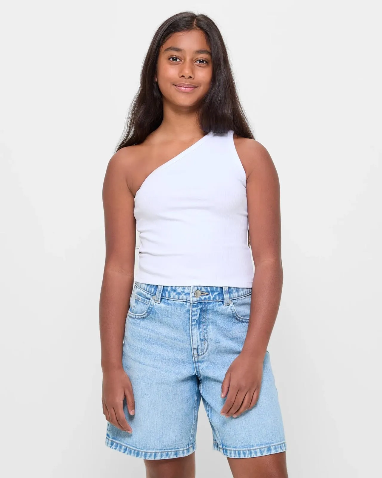 Australian Cotton One Shoulder Rib Tank