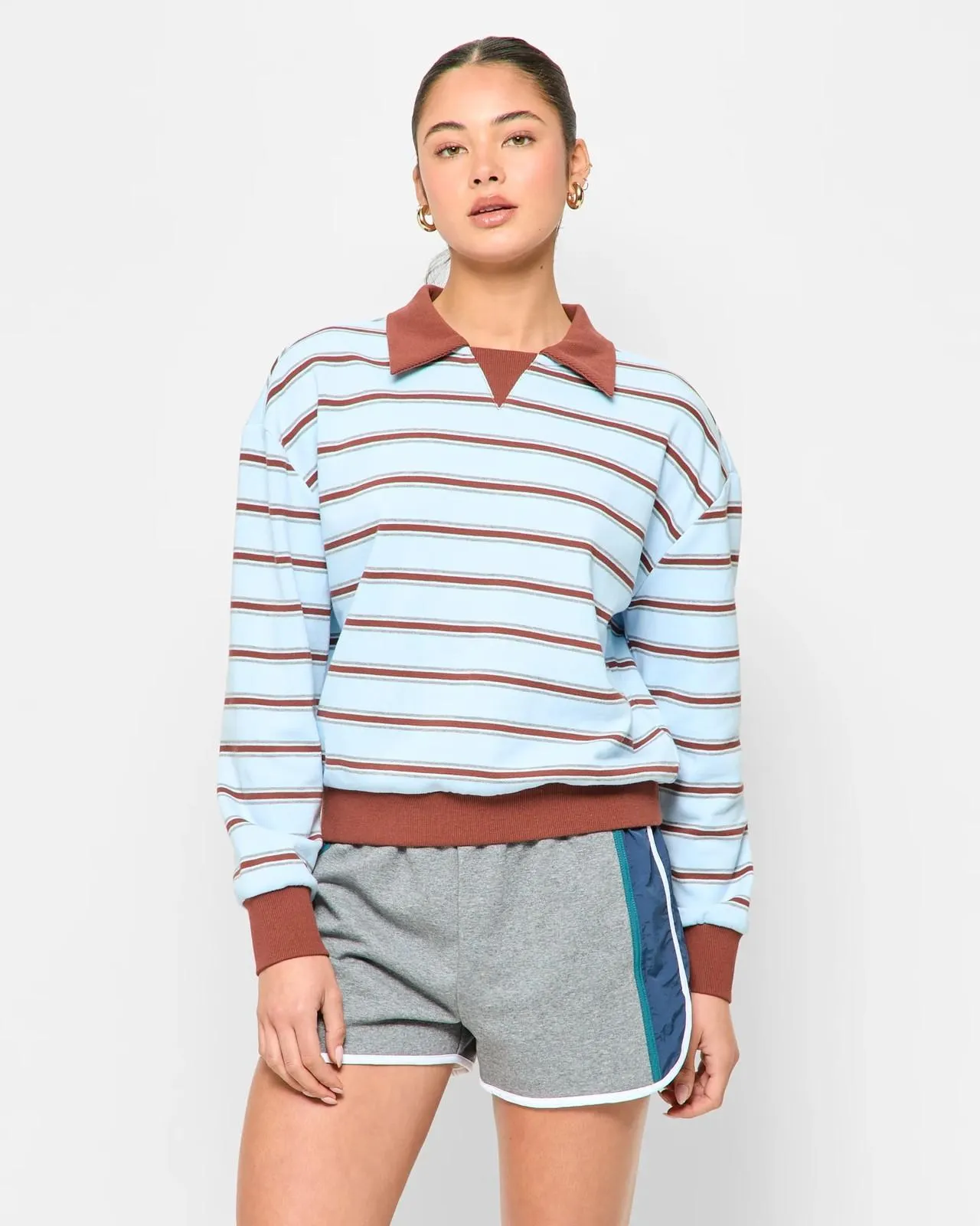 Australian Cotton Blend Rugby Top - Lily Loves - Blue / Stripe