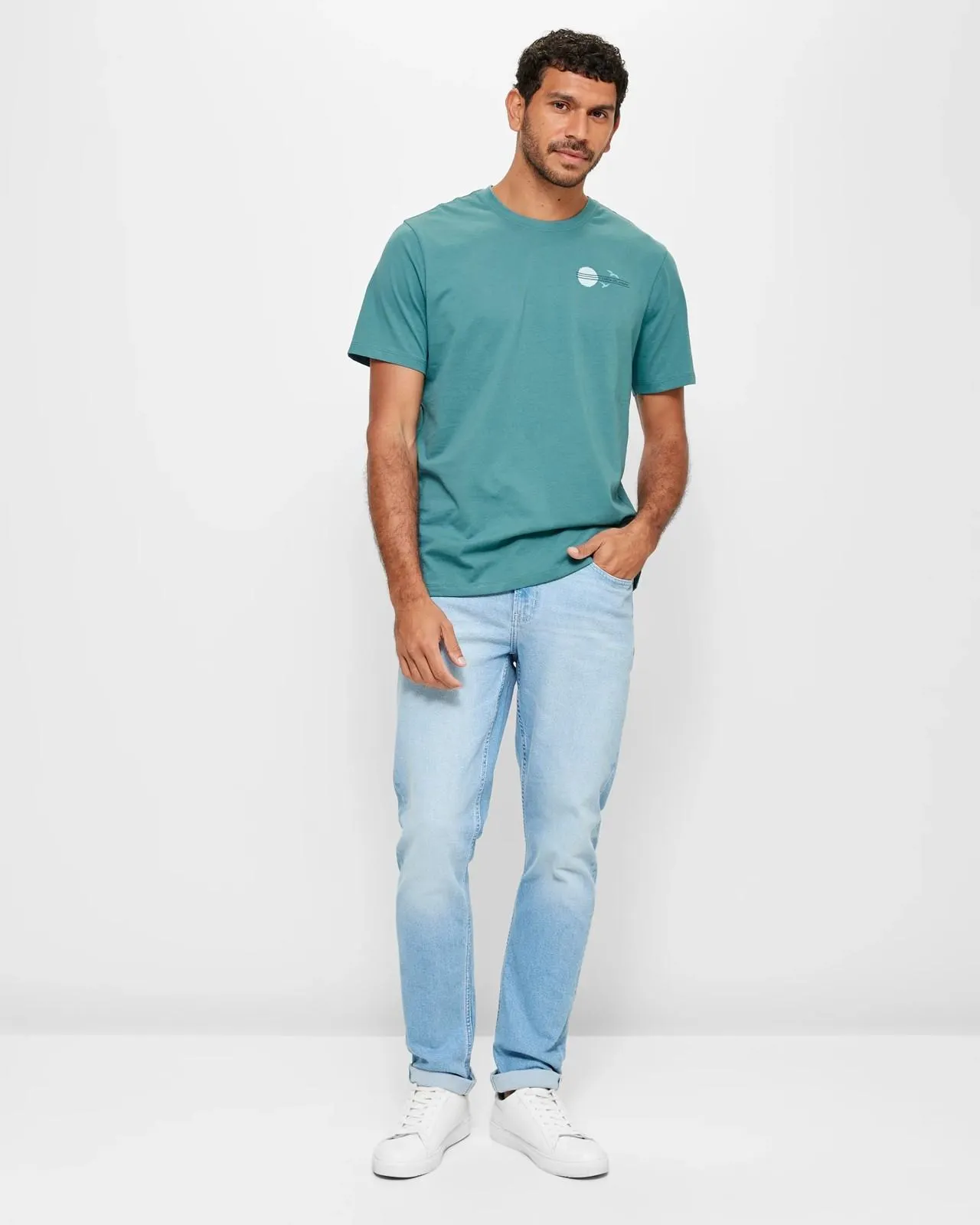 Full Length Tapered Fit Denim Jeans
