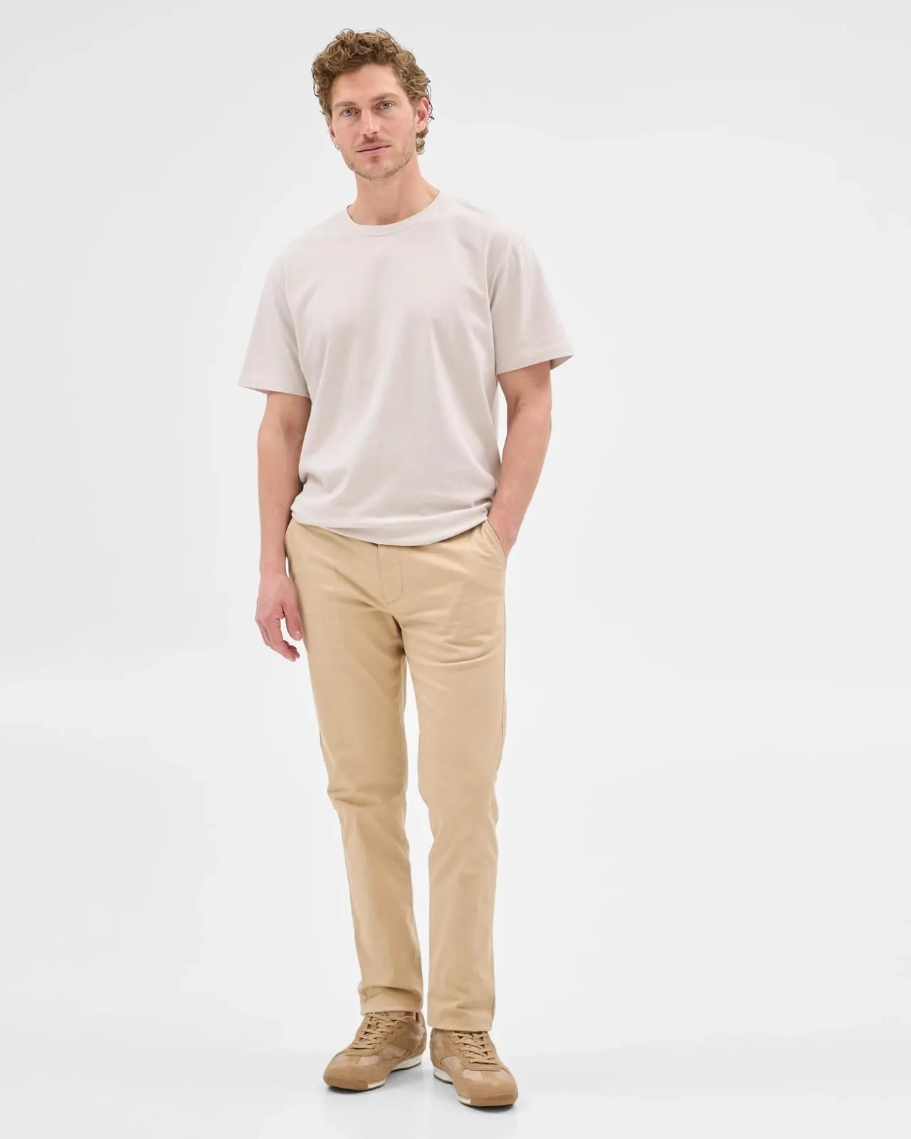 Australian Cotton Slim Chino Pants - Tan