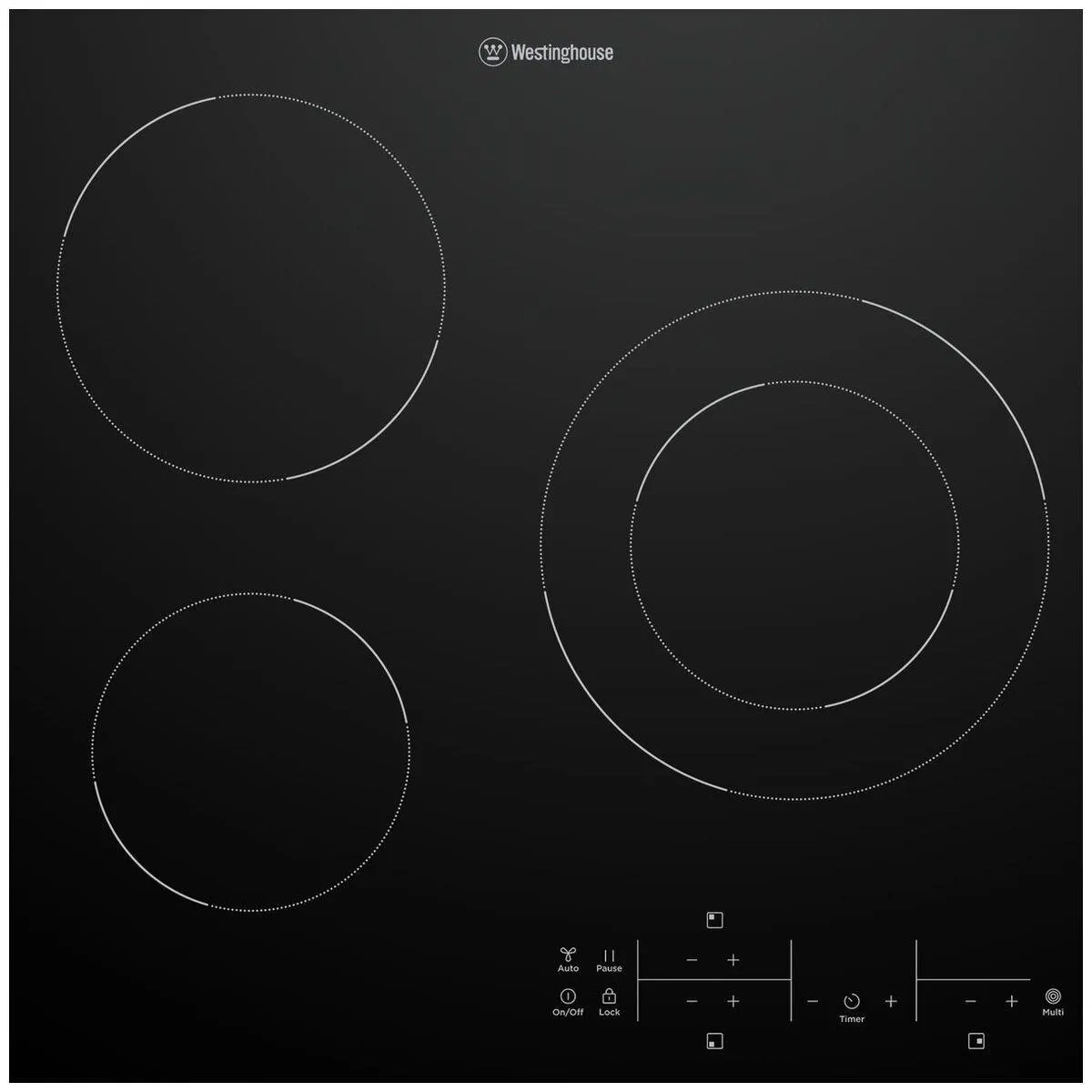 Westinghouse 60cm 3 Zone Ceramic Cooktop WHC633BE