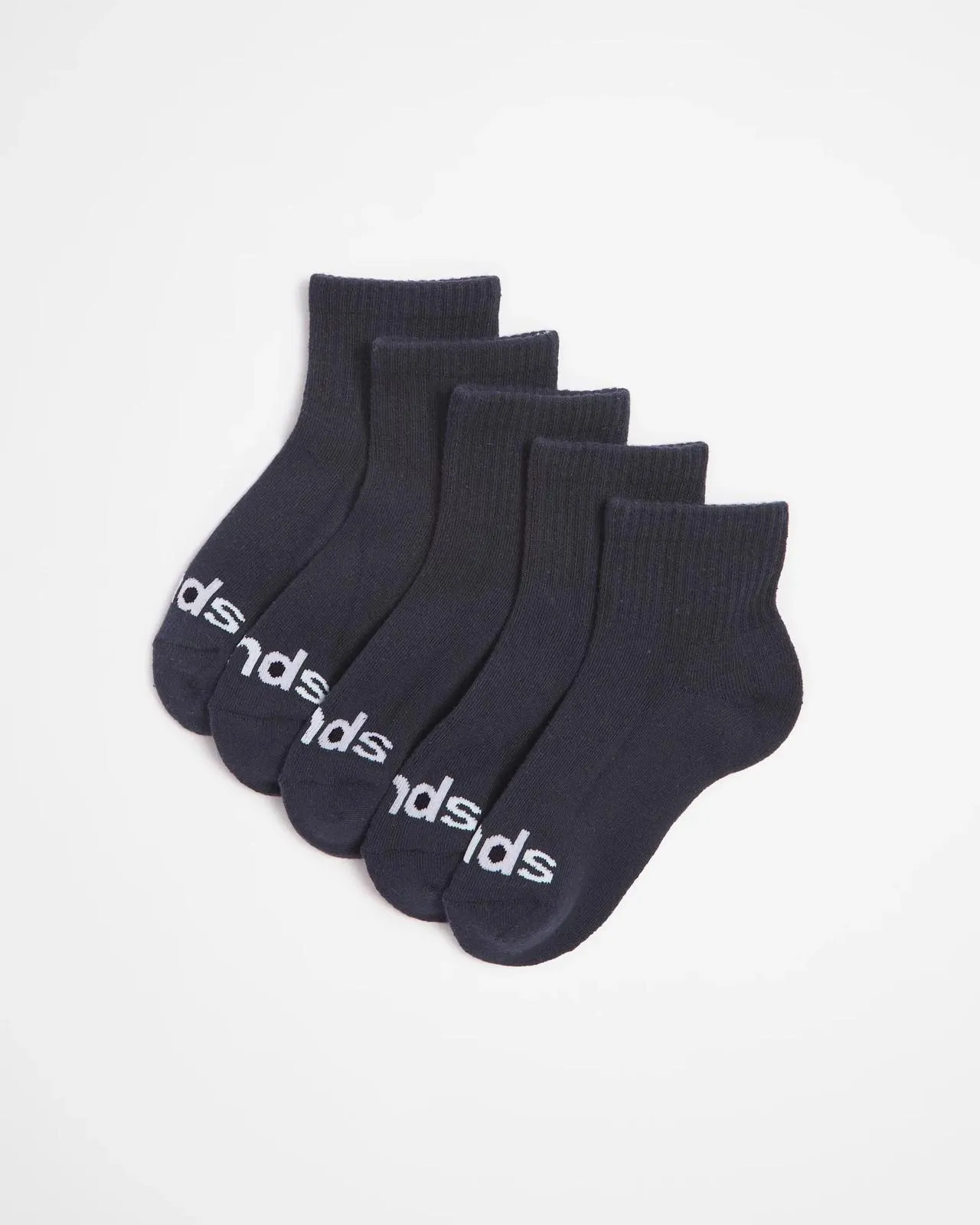 Bonds Kids Cushioned 1/4 Crew Socks - 5 Pack - Navy Blue