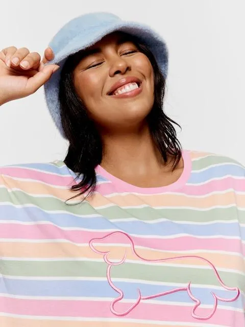 P.A. Plus Rainbow Stripe Tee