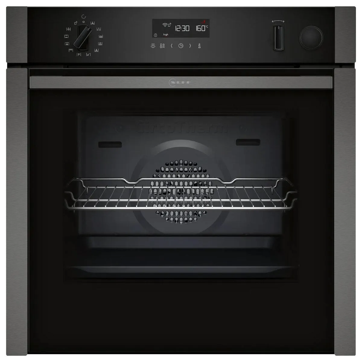 NEFF 60cm Pyrolytic Built-In Oven with Added Steam Function - Graphite Grey B5AVM7AG0A