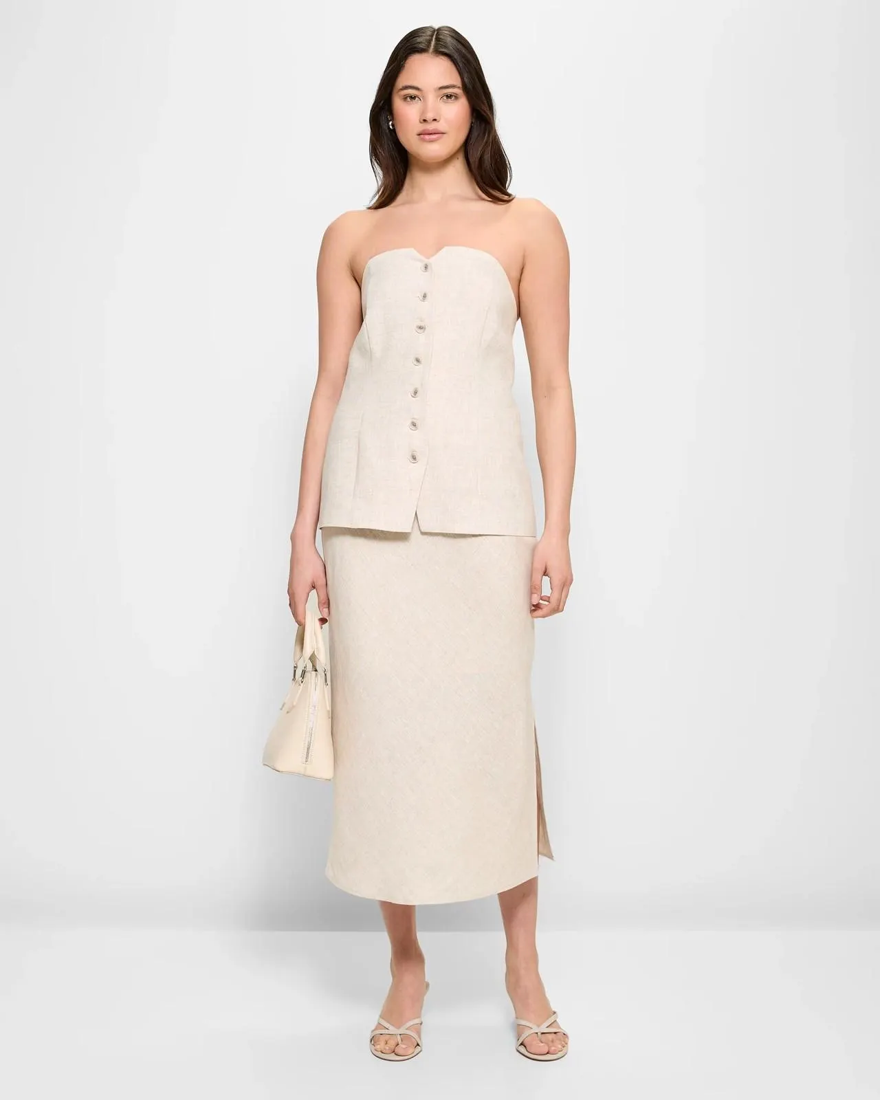 European Linen Bias Cut Maxi Skirt - Lily Loves