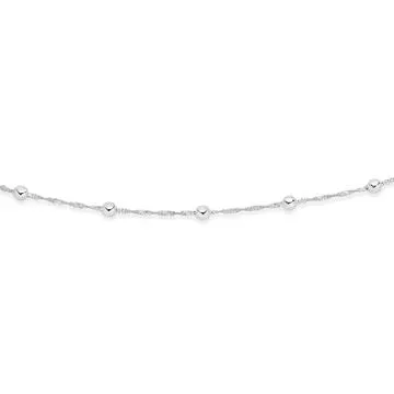 Silver 45cm Rope & Ball Necklace