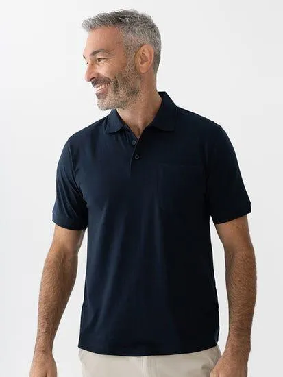 Lowes Plain Jersey Polo Navy