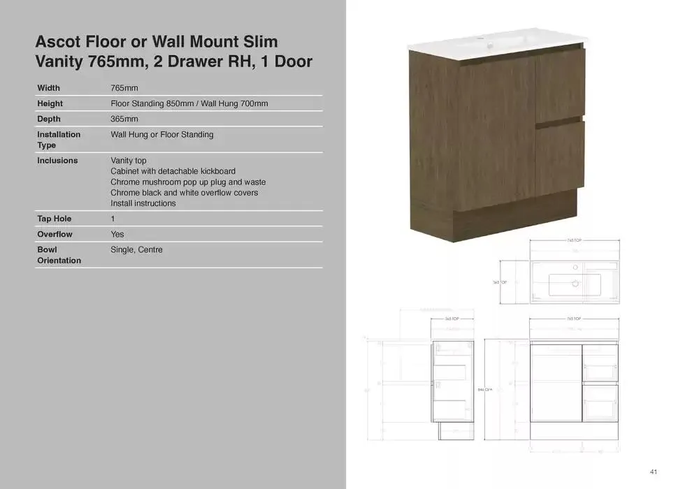 Raymor Vanities Brochure - Catalogue valid from 18 April to 30 April 2025 - page 41