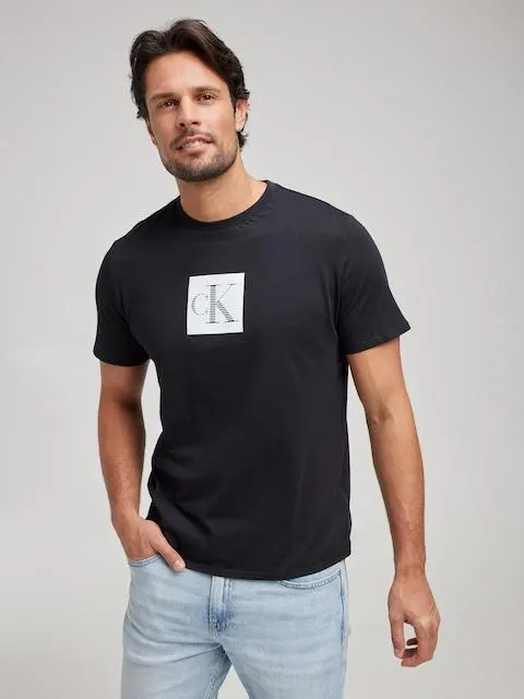 Calvin Klein Centre Monogram Tee In Black