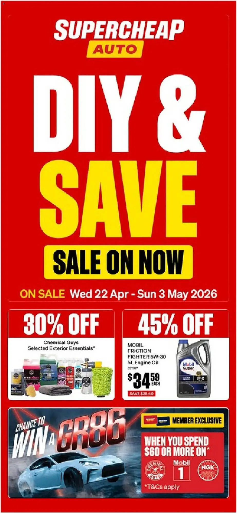 SuperCheap Auto catalogue - Catalogue valid from 22 April to 3 May 2026 - page 1
