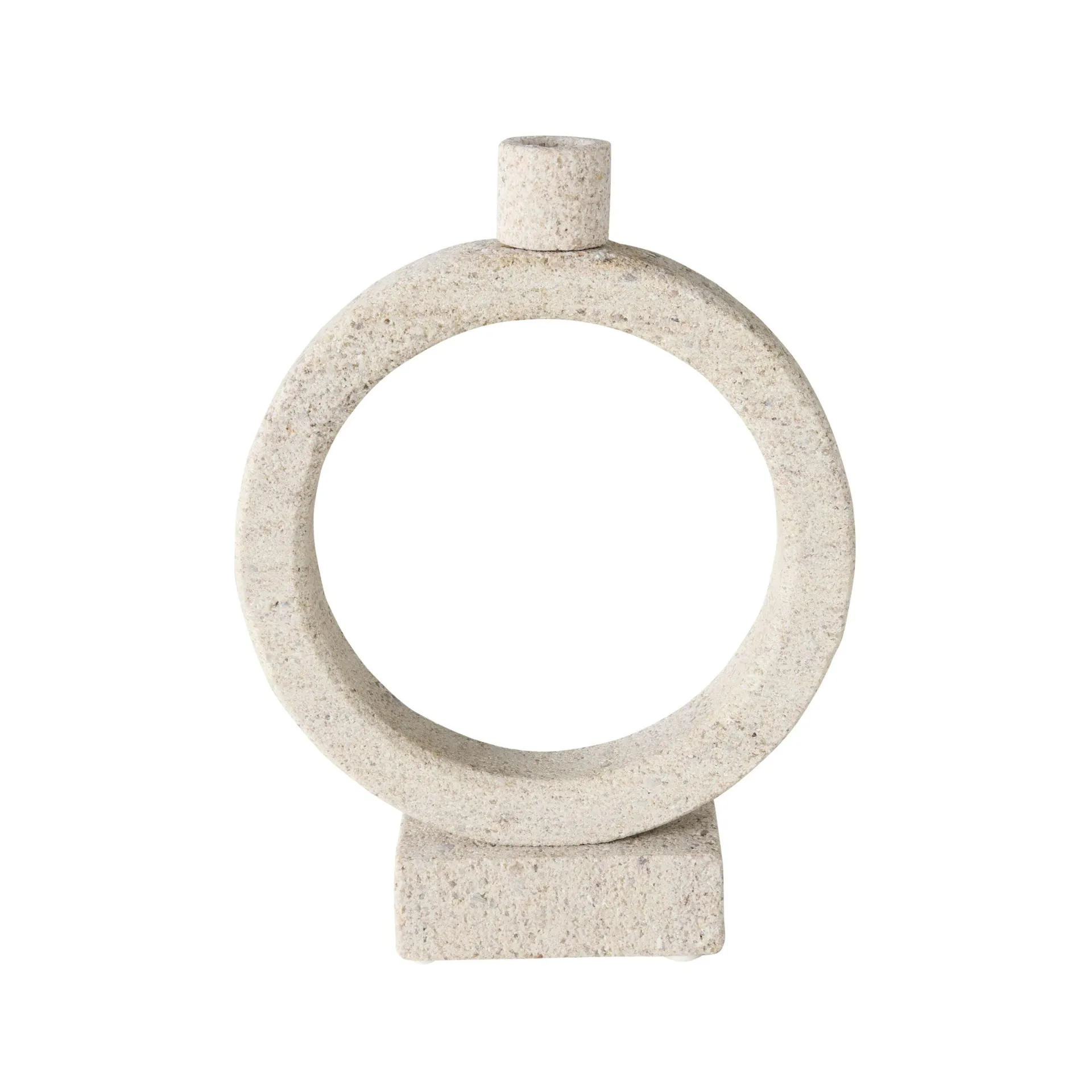 Beige Marble Orb Candle Holder Large