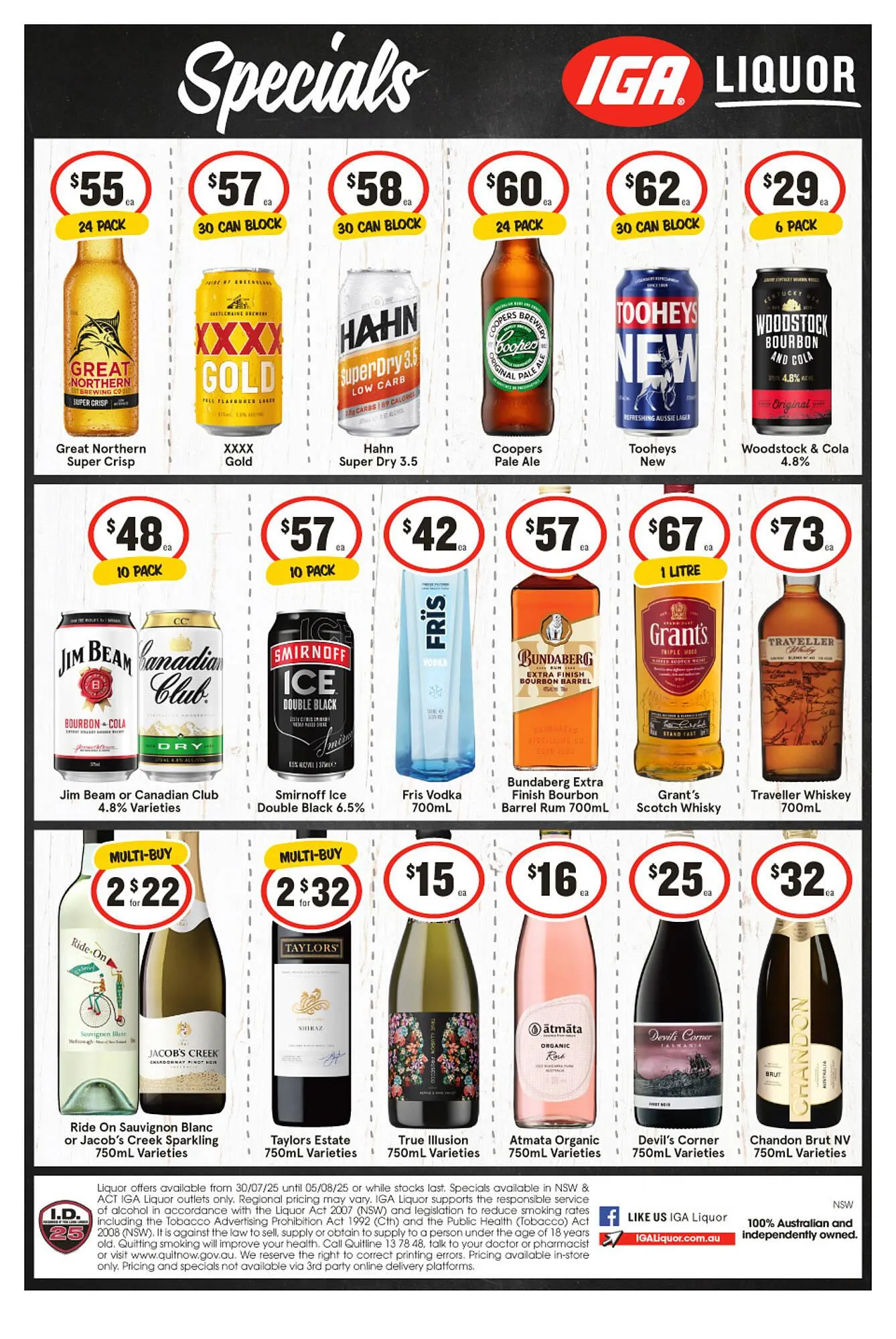 IGA Liquor catalogue - Catalogue valid from 30 July to 5 August 2025 - page 1