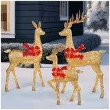 Gold Deer Family 3 Piece Set