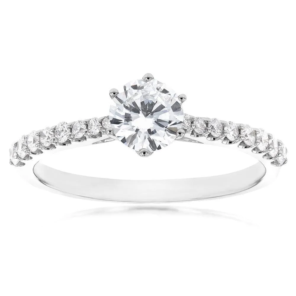 Luminesce Lab Grown 1 Carat Fancy Diamond Ring in 18ct White Gold