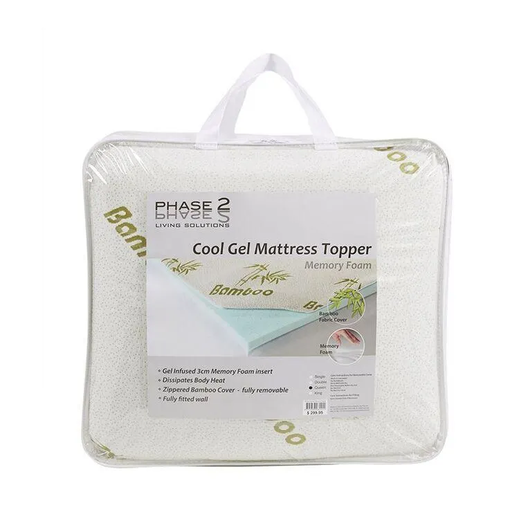 Phase 2 Bamboo Gel Infused Mattress Topper White